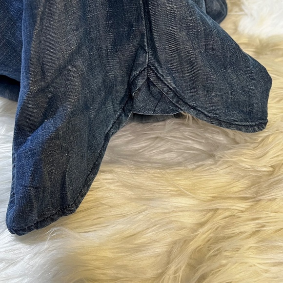 Chambray [GAP] 1/2 Button Down Mini Dress | NWT Blue Jean + Pockets | Small - Picture 8 of 16